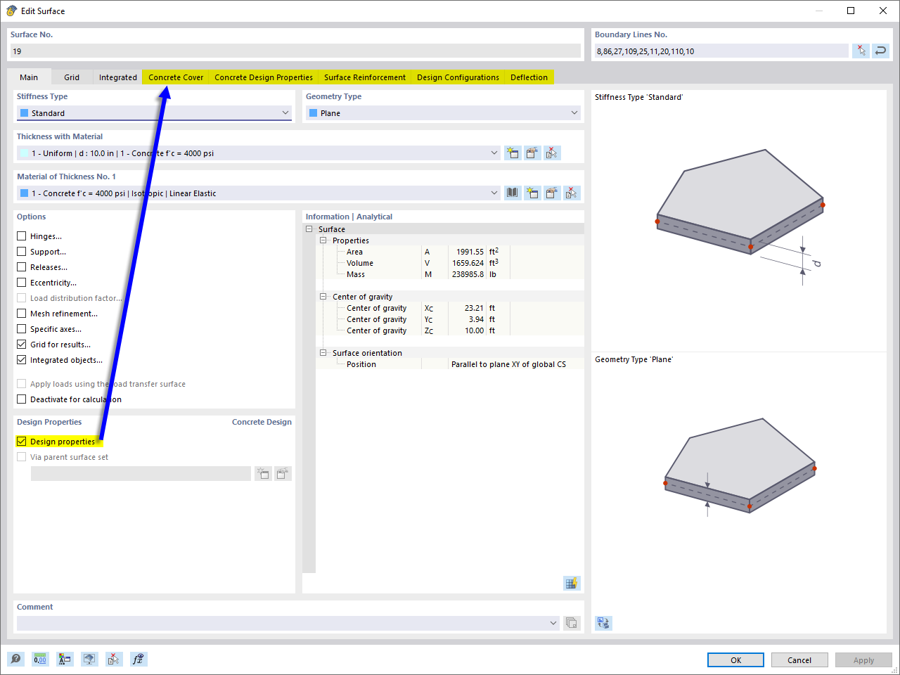 Activating Design Properties of Surface