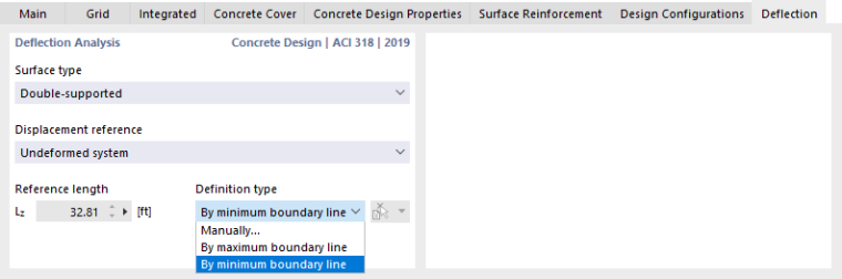 Specifying Parameters for Deflection Analysis
