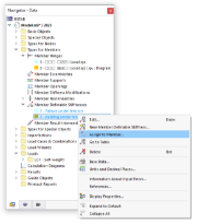 Assigning Type Graphically Using Navigator Shortcut Menu