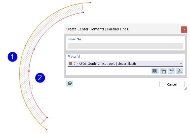 Creating Element Between Parallel Lines