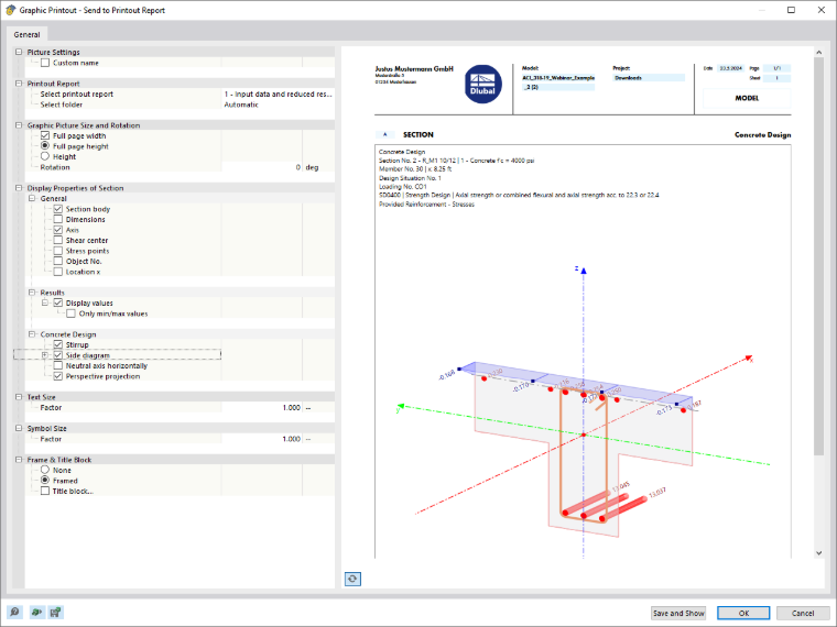 Printing Result Diagrams to Printout Report