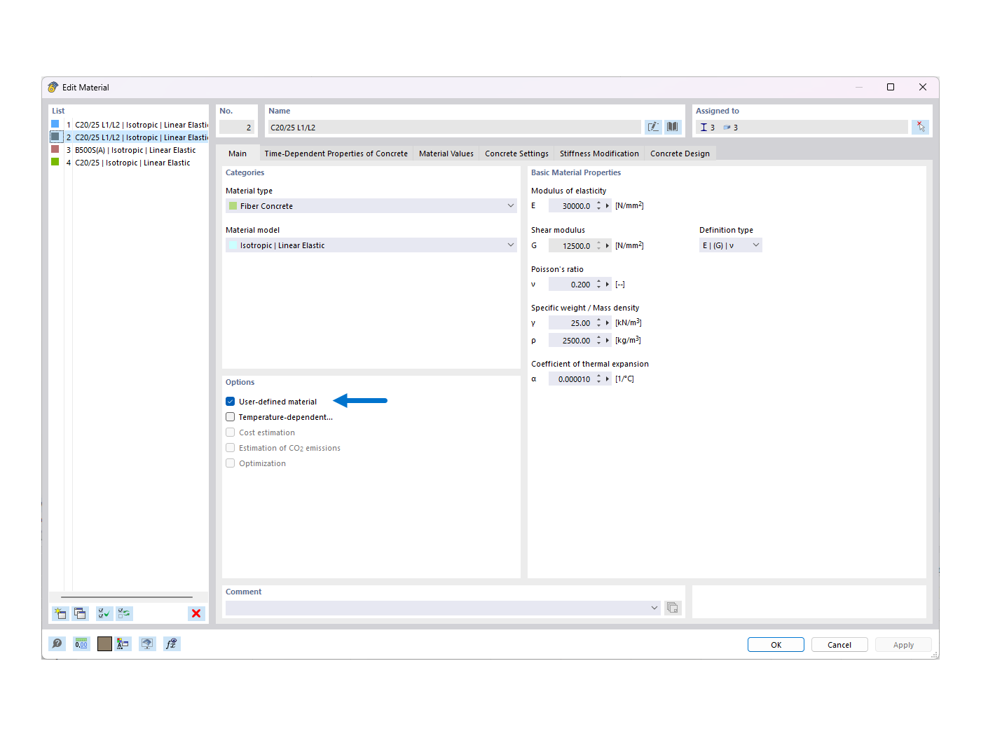 FAQ 005388 | How can I activate the design with steel fiber-reinforced concrete in the Concrete Design add-on for RFEM 6?