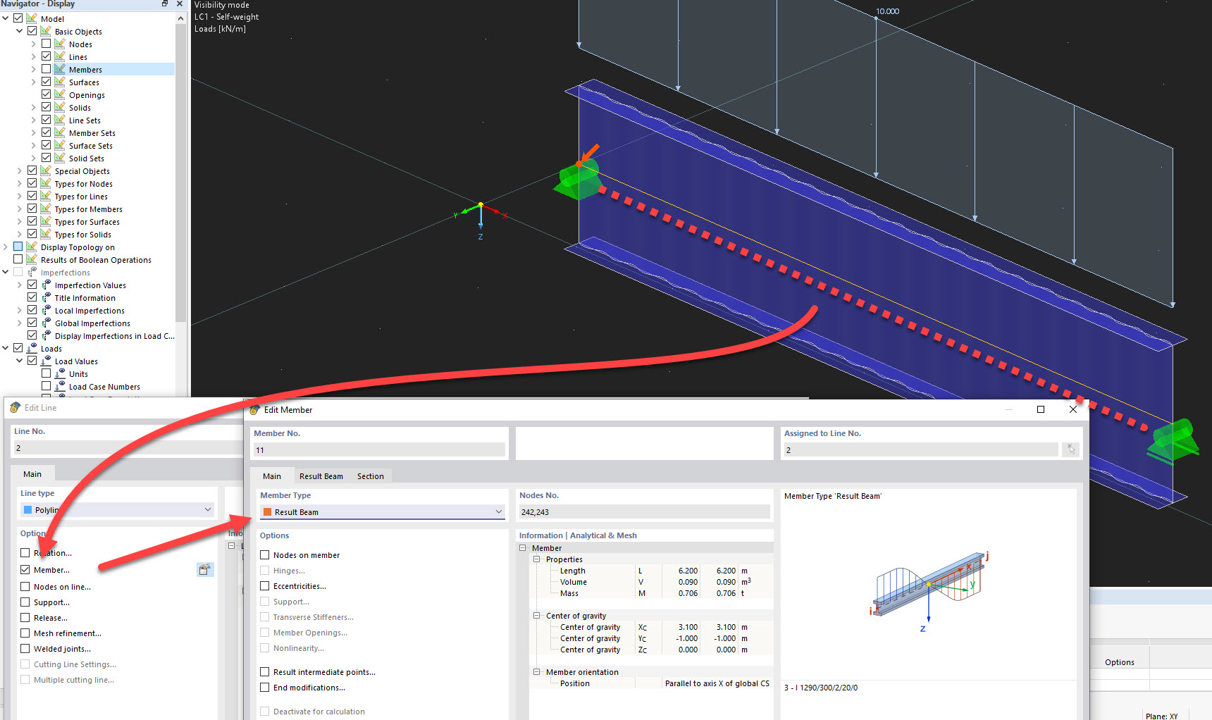 FAQ 005417 | How can I model a corrugated web beam in RFEM 6?