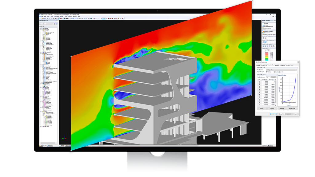 Model of the FC Campus Office | Use of the digital wind tunnel for numerical simulation in Karlsruhe