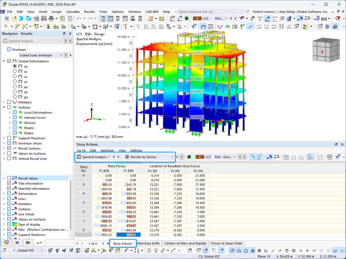 KB 001860 | NBC 2020 Modal Response Spectrum Analysis and Base Shear Considerations in RFEM 6
