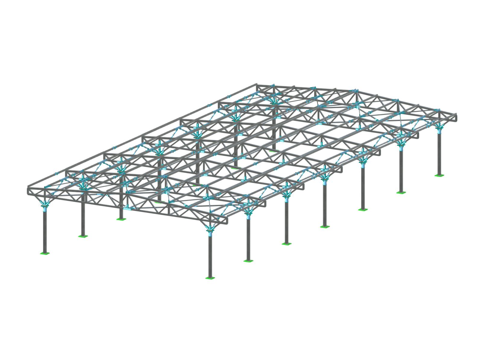 Model 004617 | Steel Structure of Roofing with Design of Steel Joints
