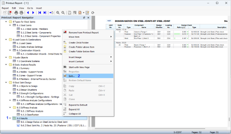 Adjusting Results for Printout Report