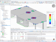 Display of the required punching shear reinforcement A-sw for concrete design in RFEM. Precise display of the reinforcement elements.