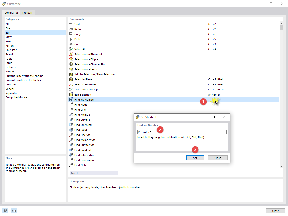 Assigning Shortcuts