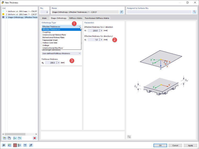 Selecting Orthotropy Type and Defining Parameters