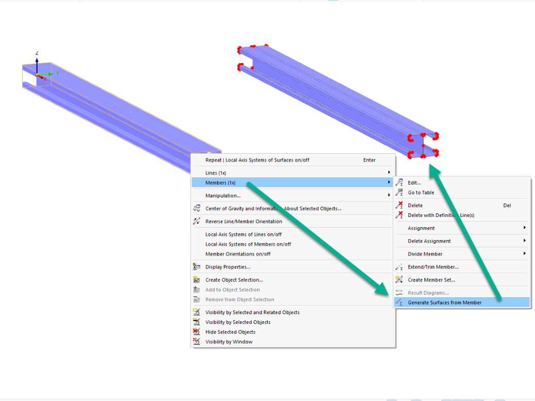 Feature 002822 | Generating Surfaces from Member with RSECTION Cross-Section