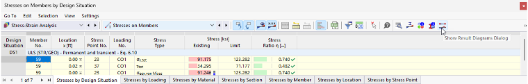 Button "Show Result Diagrams" in Table Toolbar