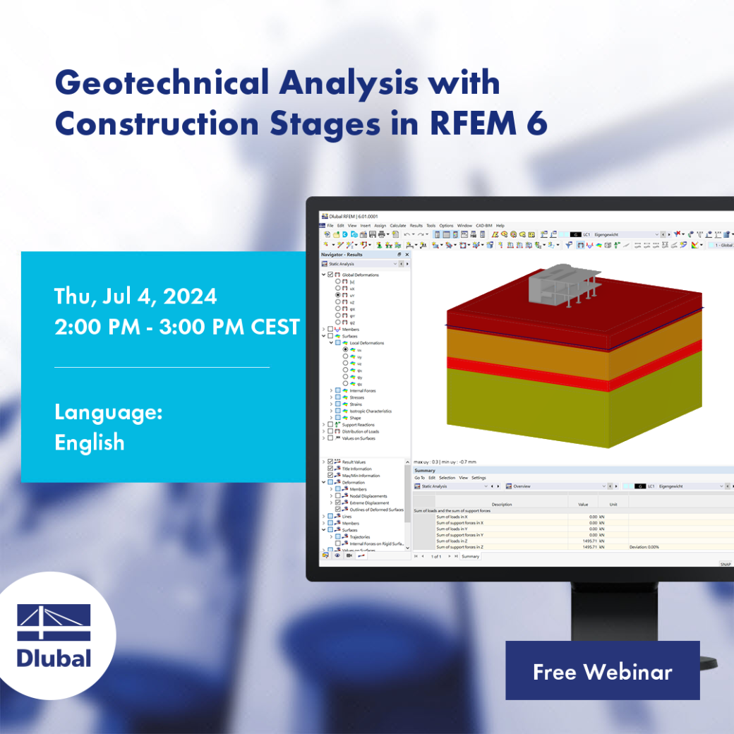 Geotechnical Analysis with Construction Stages in RFEM 6