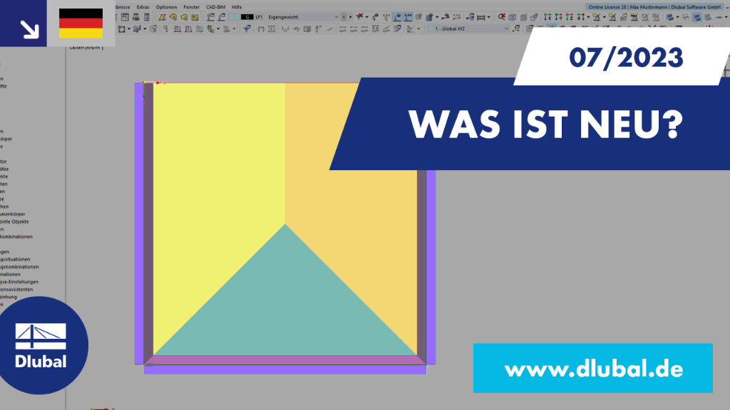 New features in RFEM 6 and RSTAB 9 as of July 2023 are displayed.