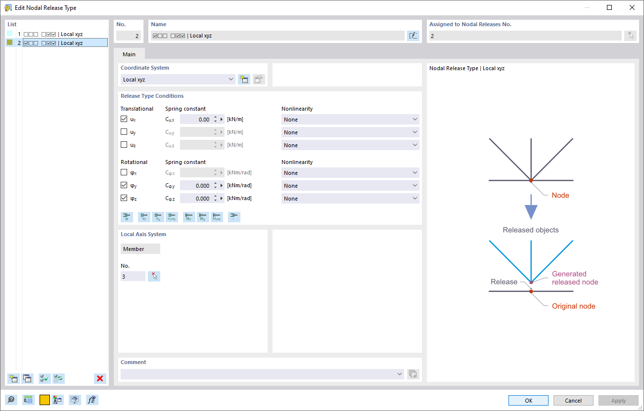 FAQ 005553 | How can I model a telescopic connection in RSTAB 9?