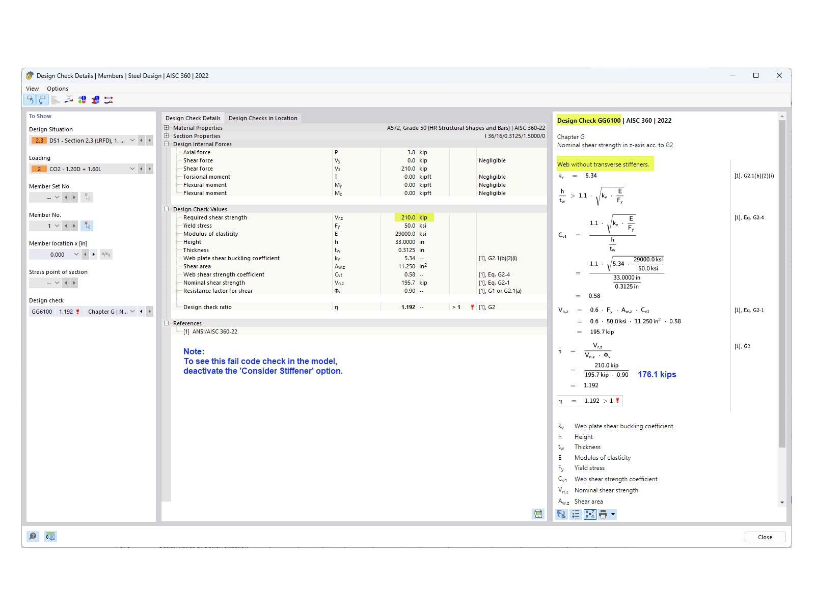 KB 001883 | Plate Girder Design According to AISC 360-22 in RFEM 6