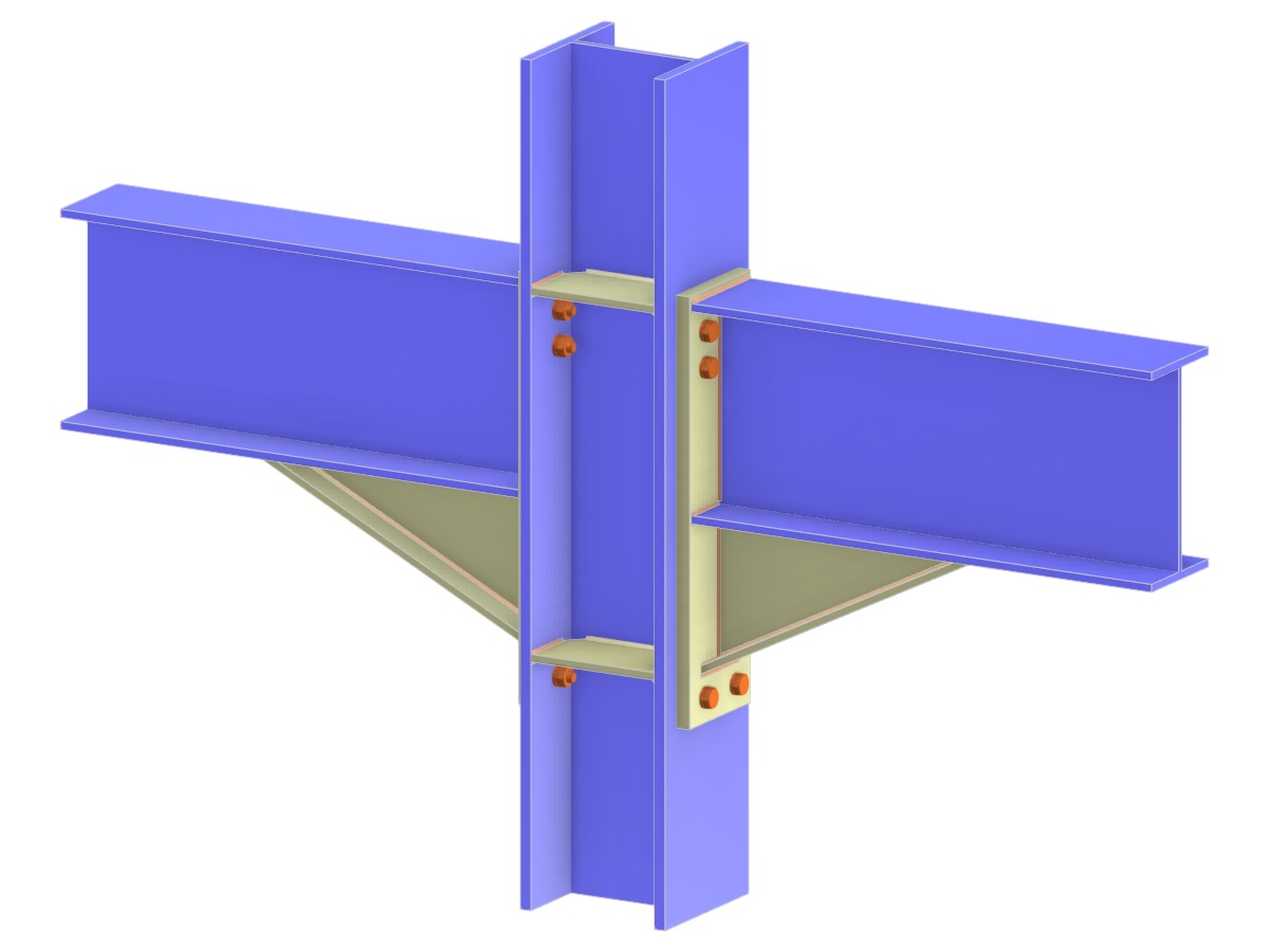 Model 005168 | Beam to Column Flange Connection via Extended End Plate and Haunch