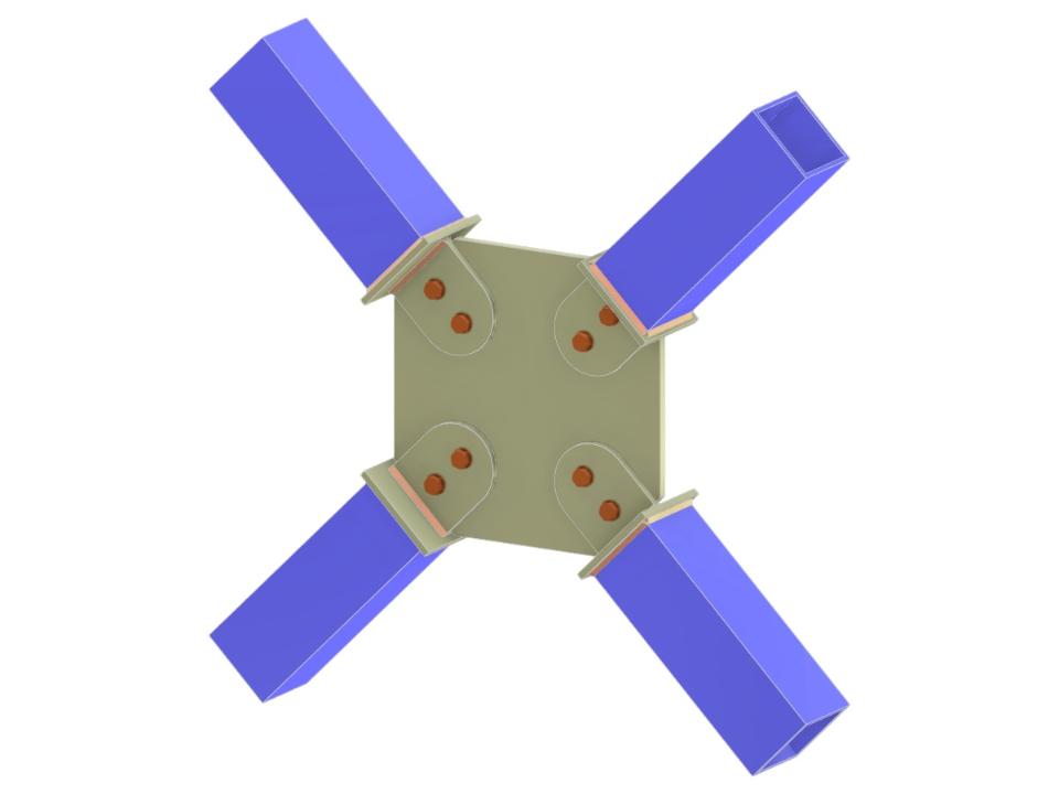 Model 005337 | Bracing X-Joint | Diagonal to Diagonal Connection via Gusset Plate and Tongue Plate