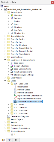 Concrete Foundations | New additional foundation load via Data navigator