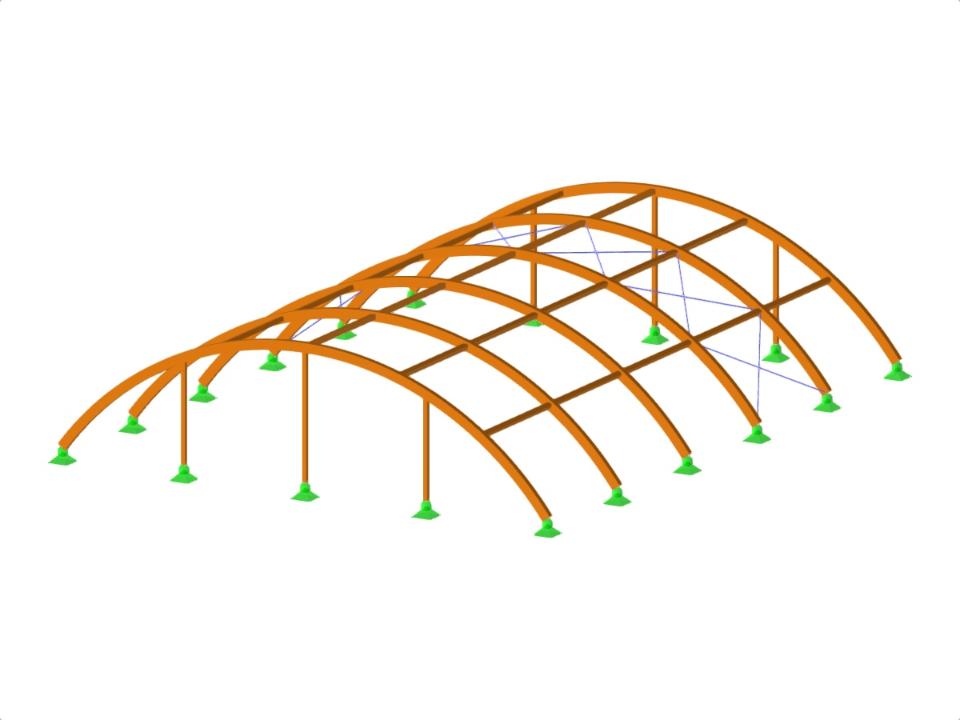 Model 005384 | Balanced and Unbalanced Snow Loads for Curved Roofs
