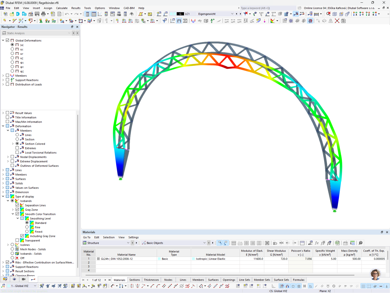 RFEM Model of Truss Girder with Deformations | © Marx Krontal Partner, MKP GmbH
