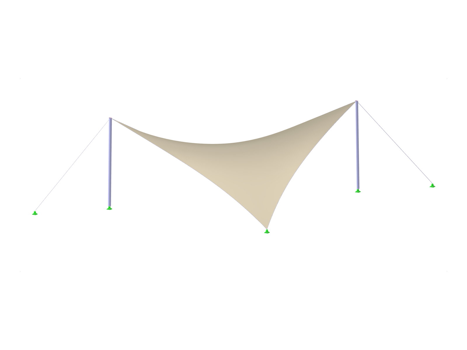 Model 005501 | Membrane Roof with Wind Loads from RWIND Simulation in RFEM