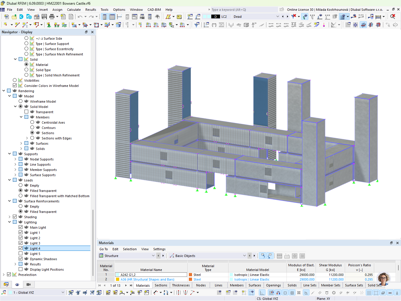 Structural Model of ISO Containers for Paintball Arena in RFEM | © Modular Structural Consultants, LLC.