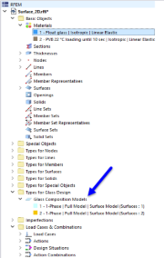 Glass composition model | Data navigator with advanced glass settings