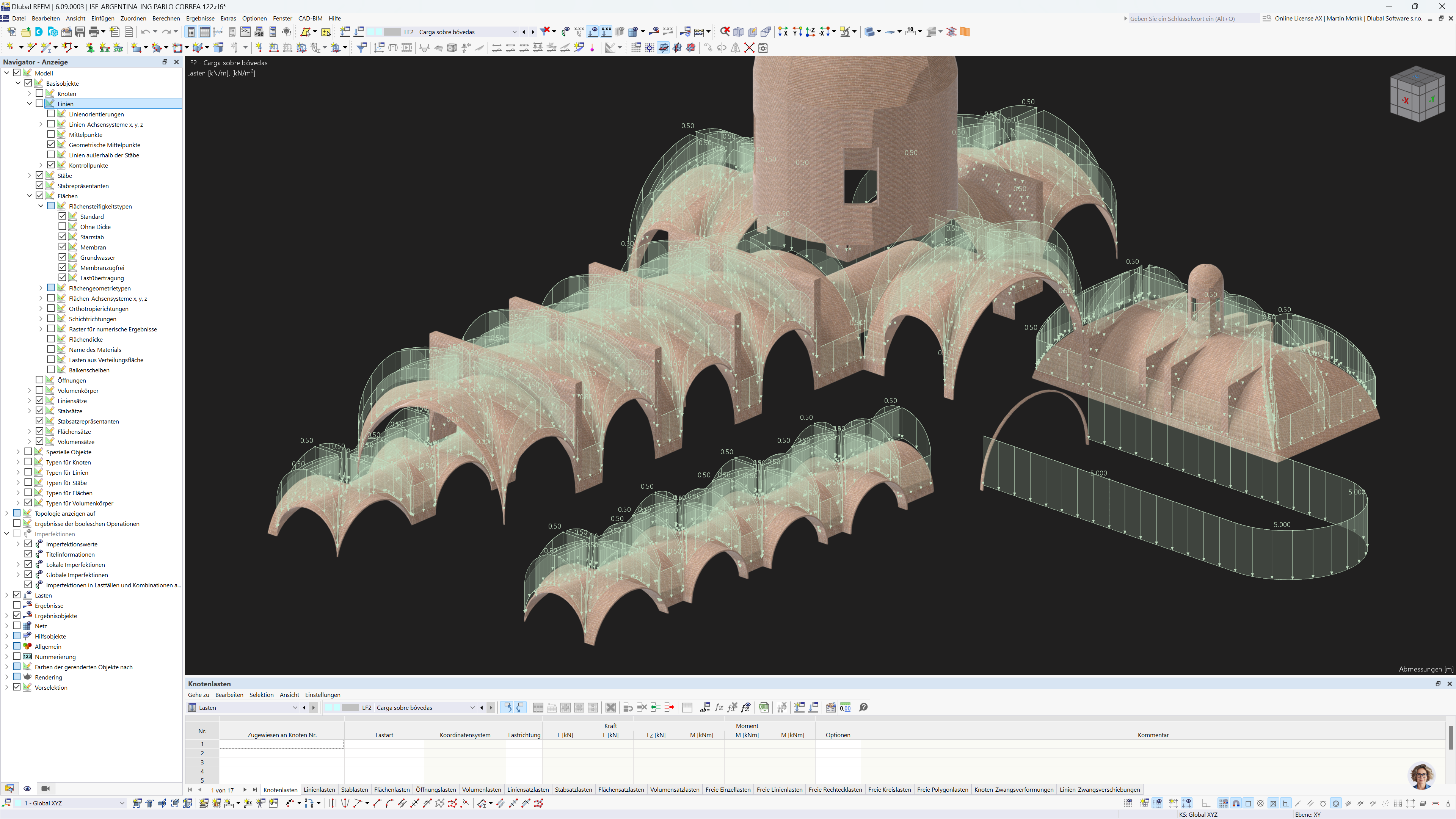 Modeling of Church Vaults with Loads in RFEM 6, San Francisco Temple