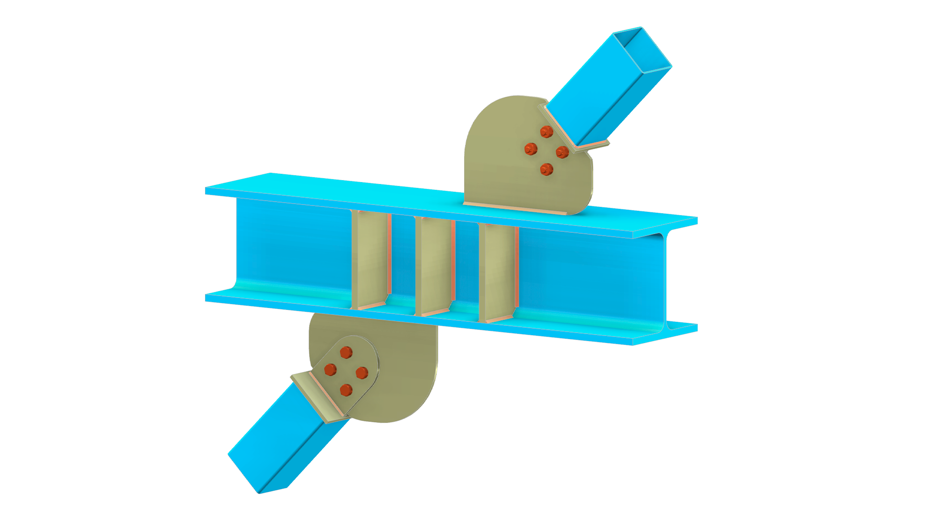 Detailed steel connection model using RFEM 6 for structural analysis