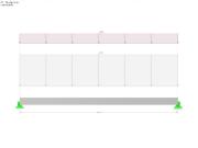 Structural model with visualization of permanent loads and their distribution