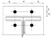 Key dimensions for the T-stub row1 and steel joints add-on in RFEM 6