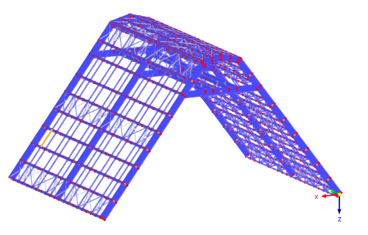 Steel structure project of a lime storage hall using RFEM 6 and RSTAB 9.
