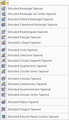 Illustration of a software tool showing the extrusion of surfaces in a building application.