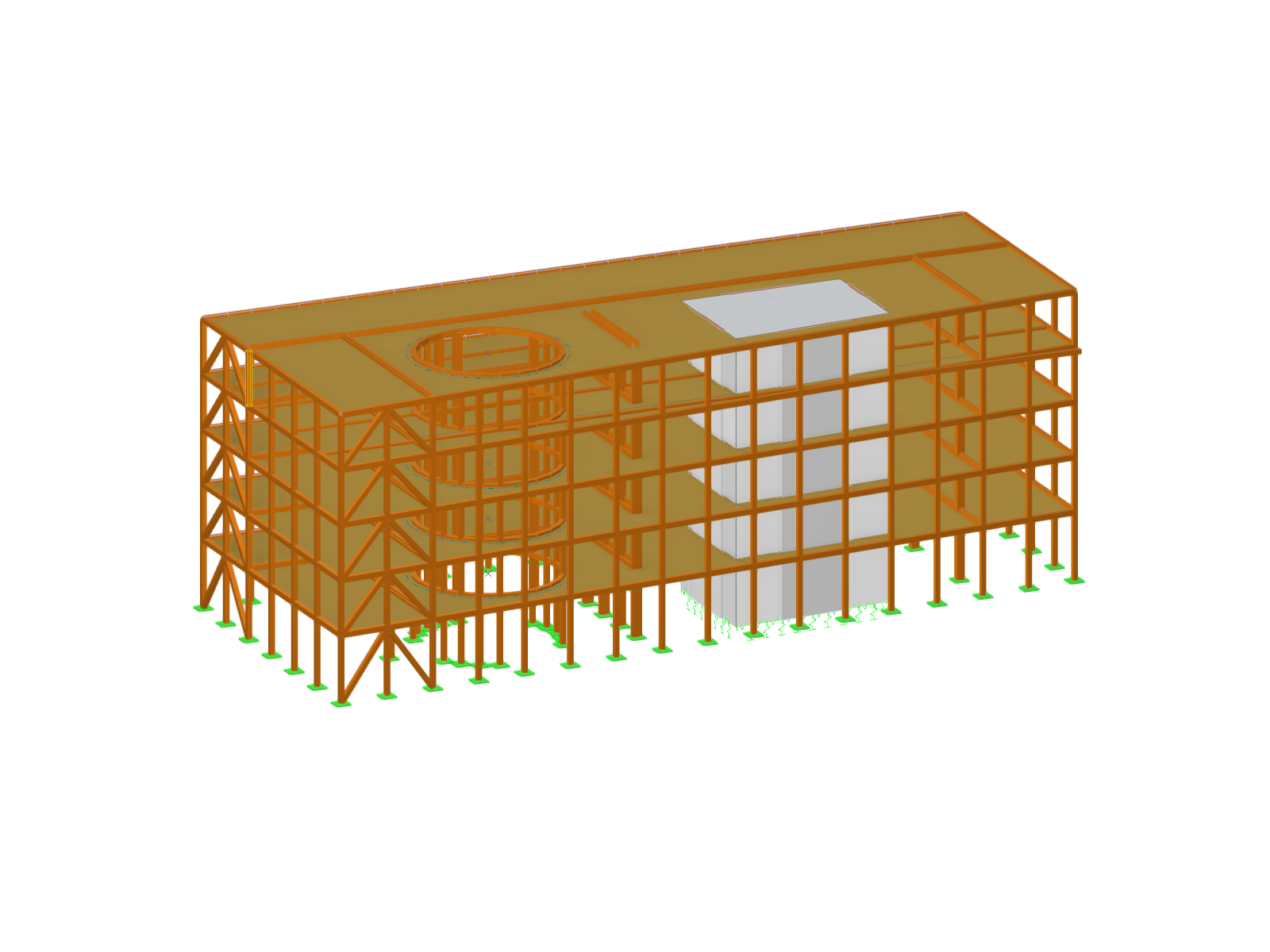 Modern building made of timber and concrete with a focus on sustainable architecture.