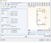 A detailed cross-section shows the editing in a CAD environment. Technical details and parameters are visible.