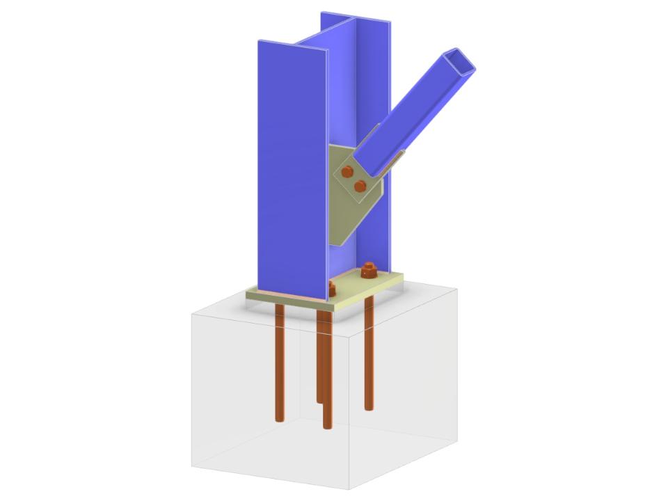 Model 005667 | Column Base with Gusset Plate and Bolted Diagonal Connection