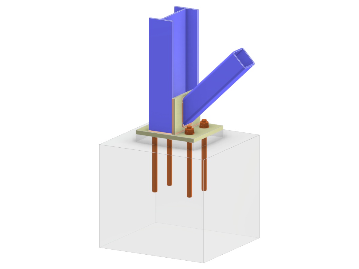 Model 005688 | Column Base with Gusset Plate and Welded Diagonal Connection