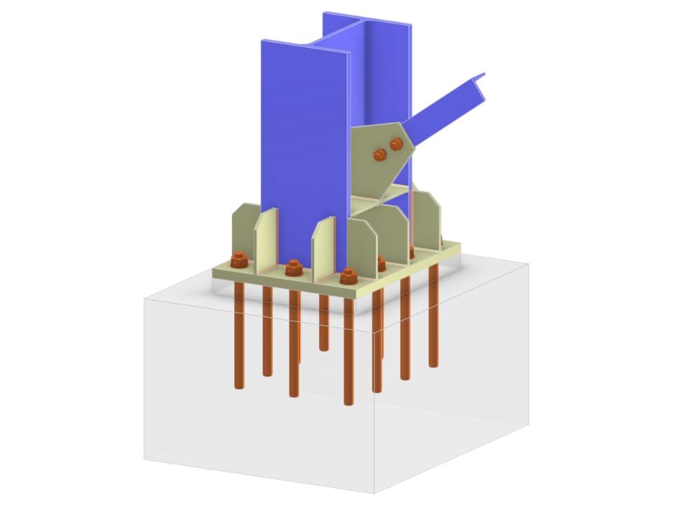 Model 005691 | Column Base with Gusset Plate and Bolted Diagonal Connection