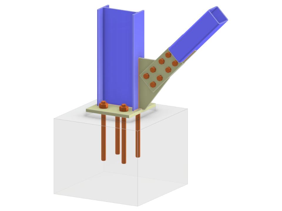 Model 005701 | Column Base with Gusset Plate and Bolted Diagonal Connection