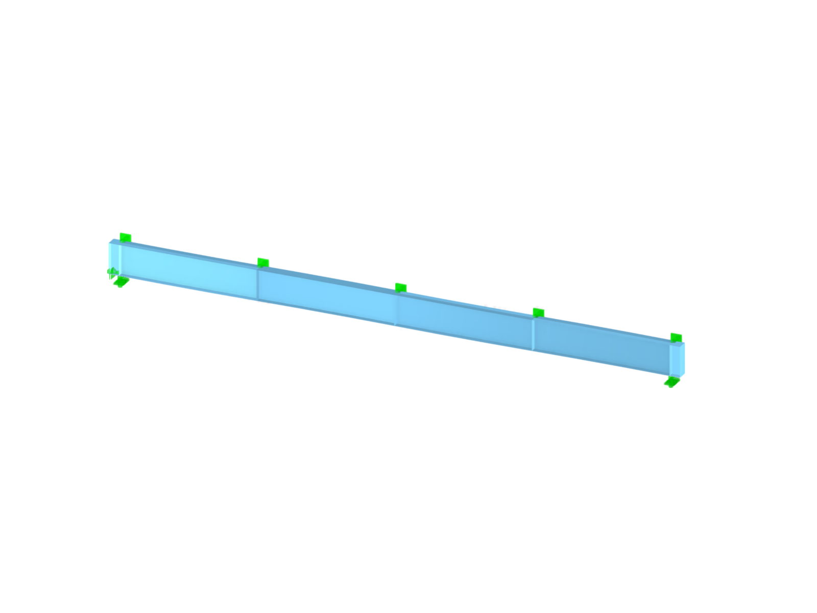 Steel beam with cross reinforcements and solid wall structure in a detailed view.