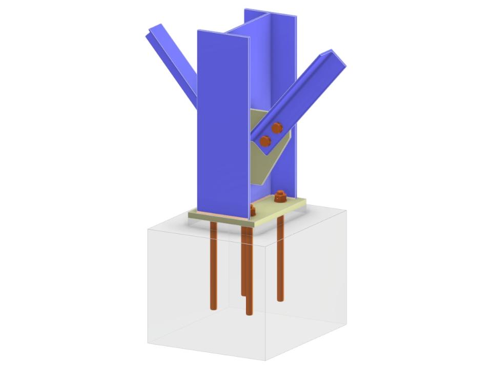 Model 005726 | Column Base with Two Diagonals of Vertical Bracing