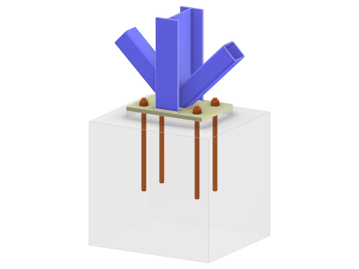 Model 005737 | Column Base with Two Diagonals of Vertical Bracing
