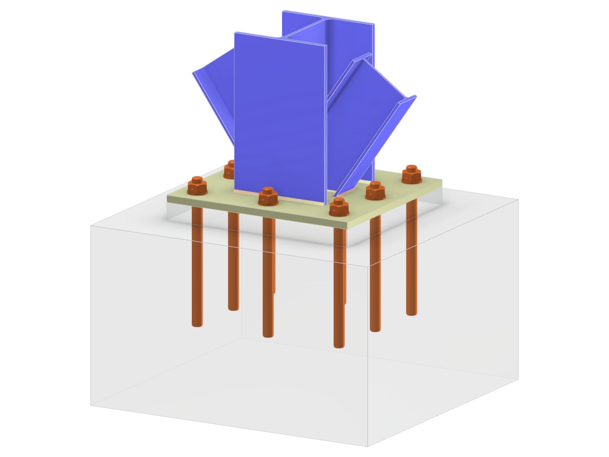Model 005747 | Column Base with Two Diagonals of Vertical Bracing