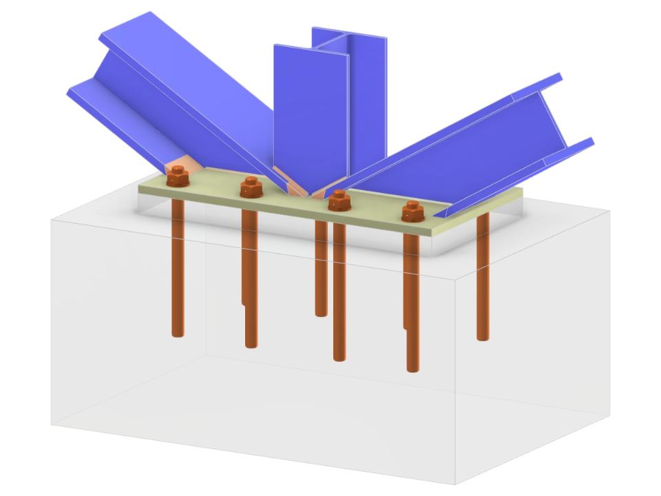 Model 005748 | Column Base with Two Diagonals of Vertical Bracing