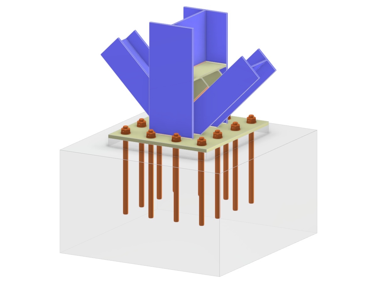 Model 005750 | Column Base with Two Diagonals of Vertical Bracing