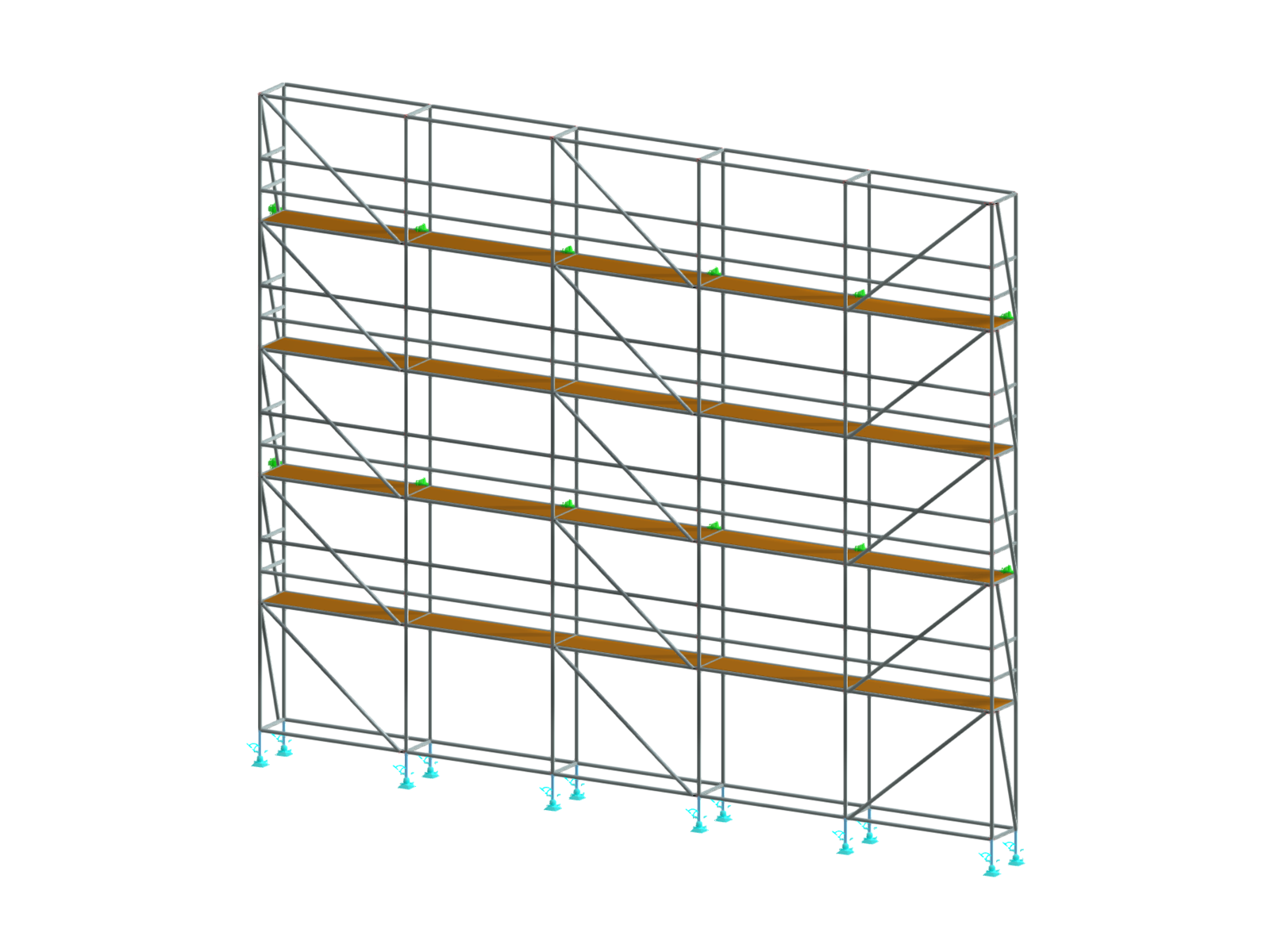 Aluminum scaffolding for structural projects, detailed view. Structural analysis for load transfer.