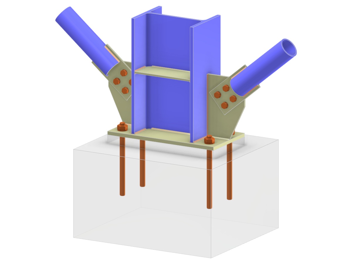 Model 005771 | Column Base with Two Diagonals of Vertical Bracing