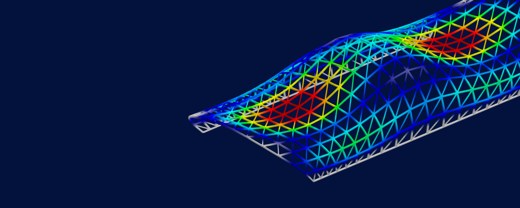 Steel Grid shell structure analyzed for stability using the Steel Design add-on