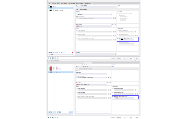 Manual assignment for import of elastic support coefficients | Soil-structure interaction | Foundation coefficients and load combination